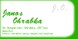 janos ohrabka business card